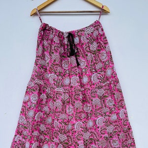 Cotton Skirt | Floral Hand Block Printed Skirts | Long Skirt With String | Printed Skirts | Comfy Bottoms