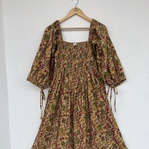 Floral printed Bohemian maxi | indian cotton dress | hand block print dress | bohemian maxi dress