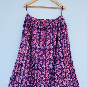 Purple block printed cotton skirt | women&#39;s cotton skirt | block print skirt | customised skirts |  floral skirts