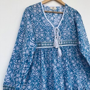 Madaket Dress- Blue Tulip Block Print main image 1