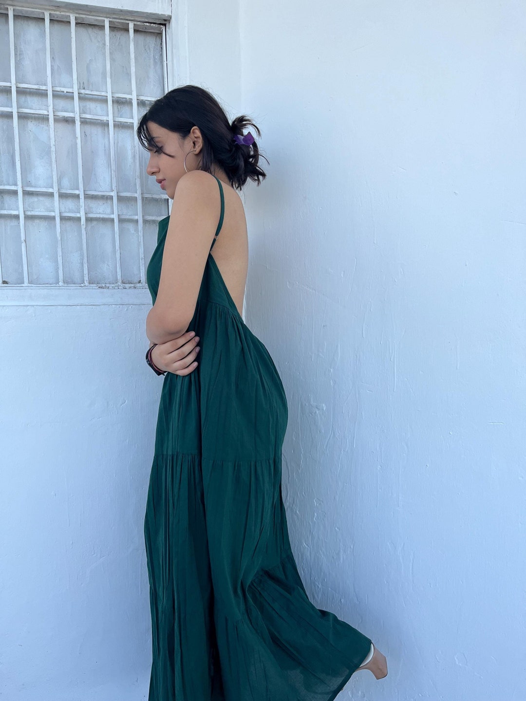 moments of bliss forest green backless mermaid maxi dress Miss Circle Women Fatima Green Crystal Sleeveless Corset Mermaid Maxi Dress main image 1
