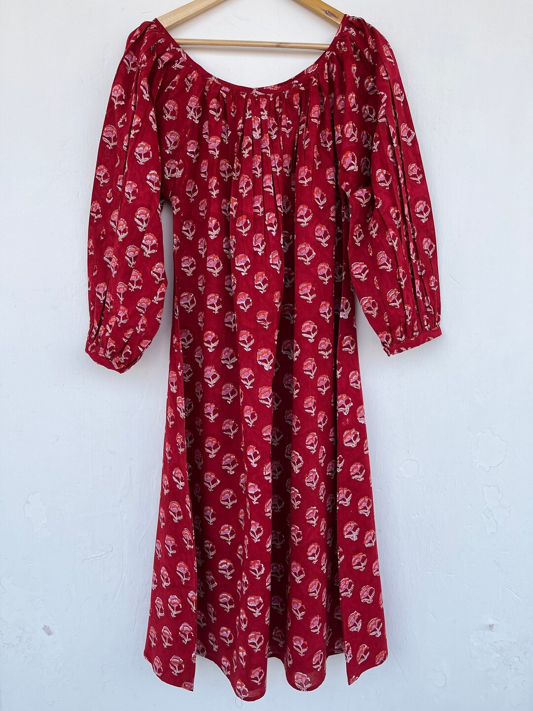 [Available] Red Blocked Printed Premium Dress