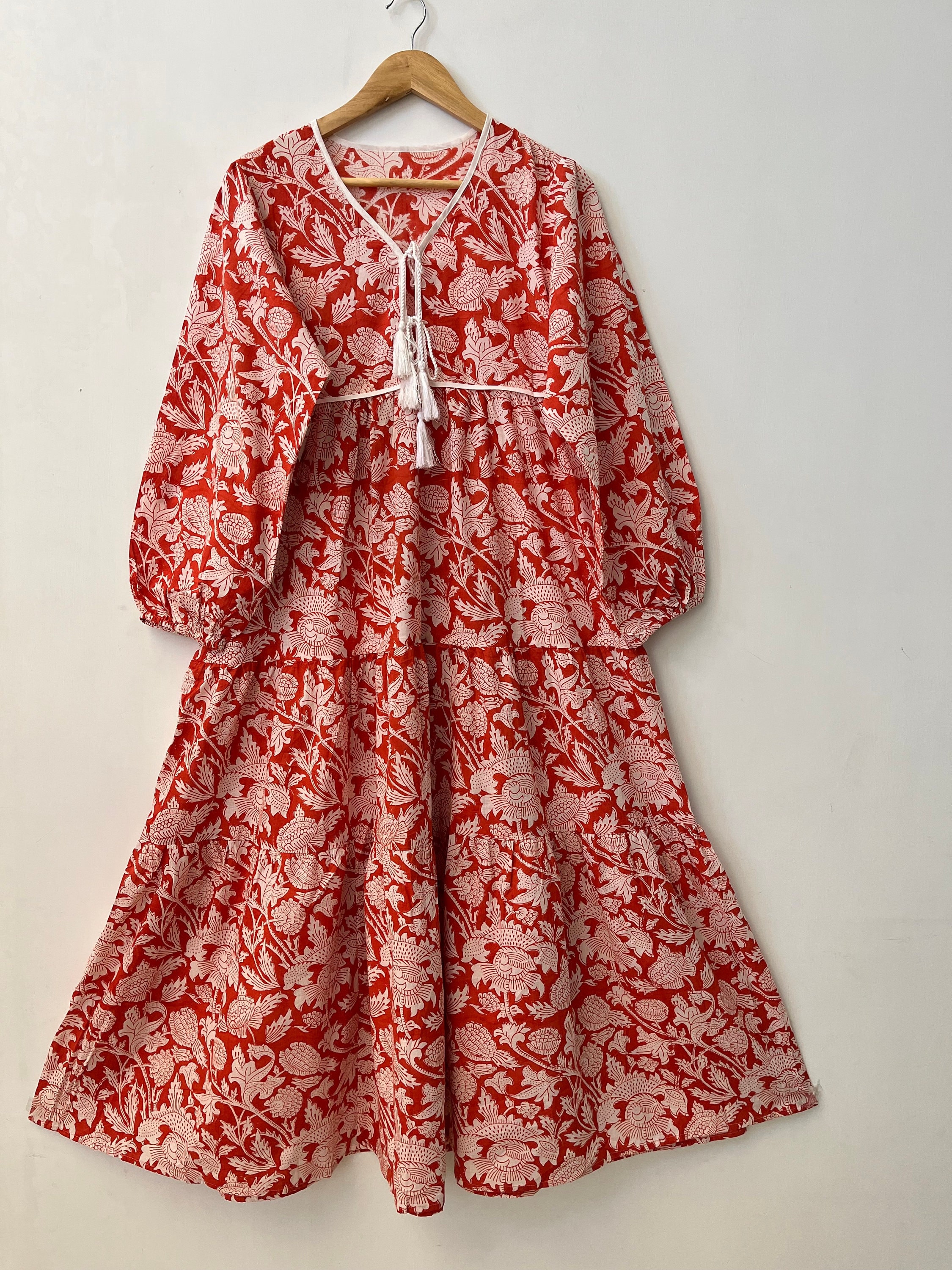 Color Block Long Dress Orange main image 1