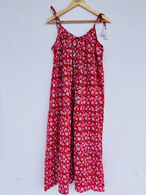 red ditsy print dress Red Ditsy Floral Print Frill Detail Shift Dress