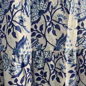 Bohemian maxi floral cotton dress hand block print dress image 4