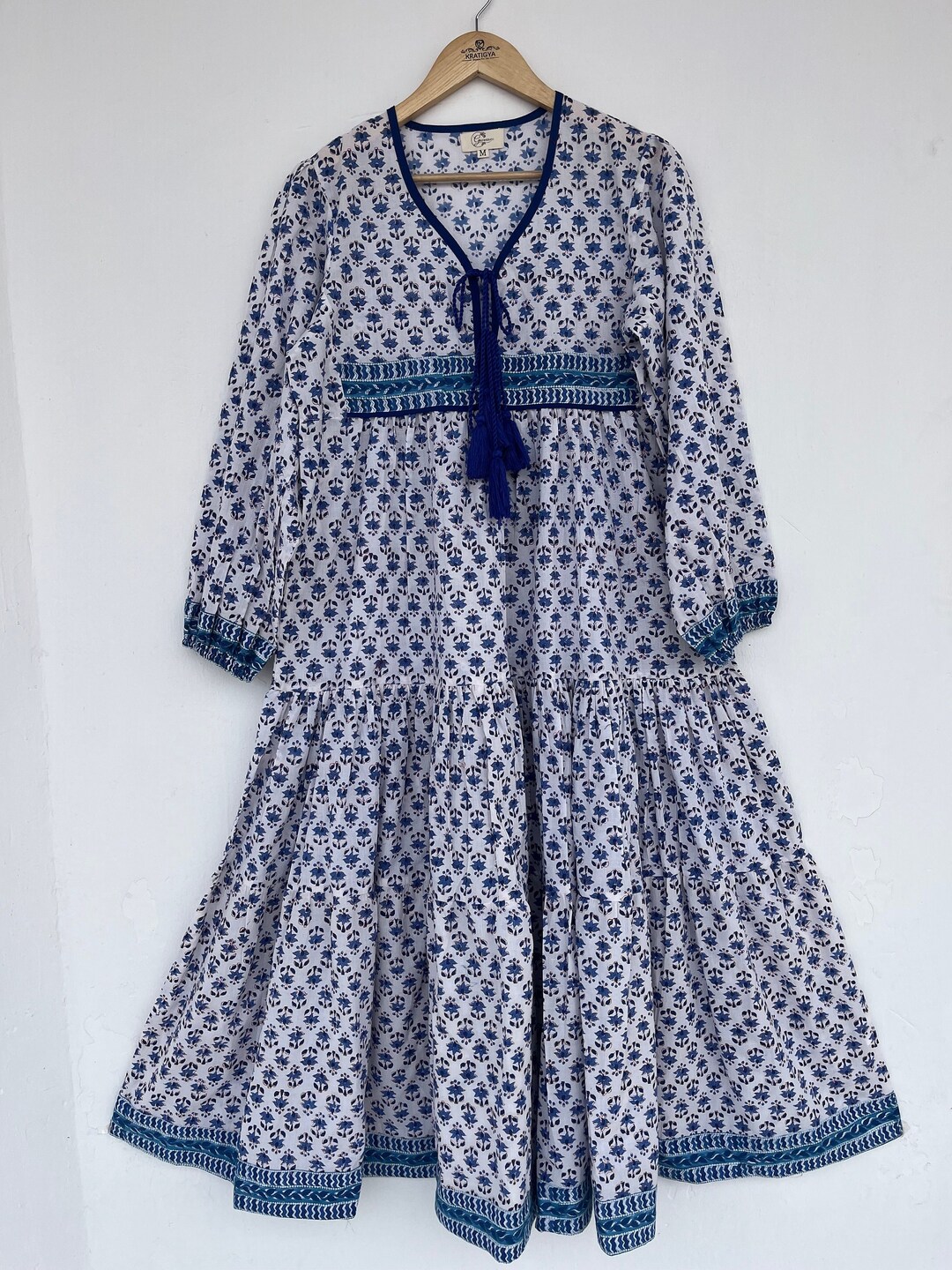 blue white boho dress Galinda Dress in Whisper Blue main image 0