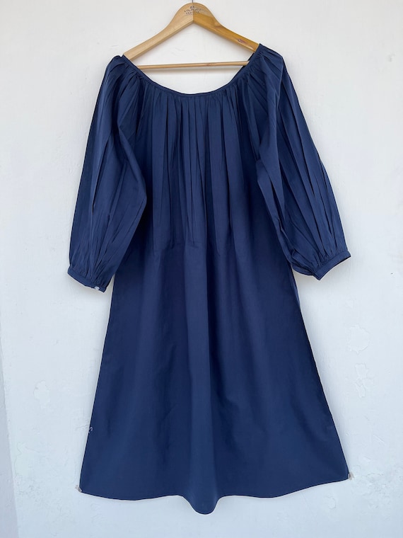 Blue solid cotton maxi | boho long maxi | gathered neck cotton dress | cotton maternity dresses Blue solid cotton maxi | boho long maxi | gathered neck cotton dress | cotton maternity dresses