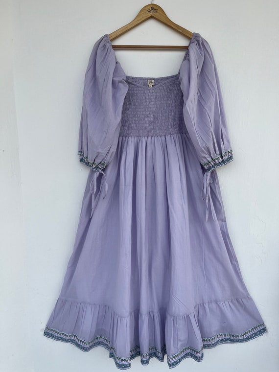 purple shirred dress Ivy Jane Shirred Front Midi Dress