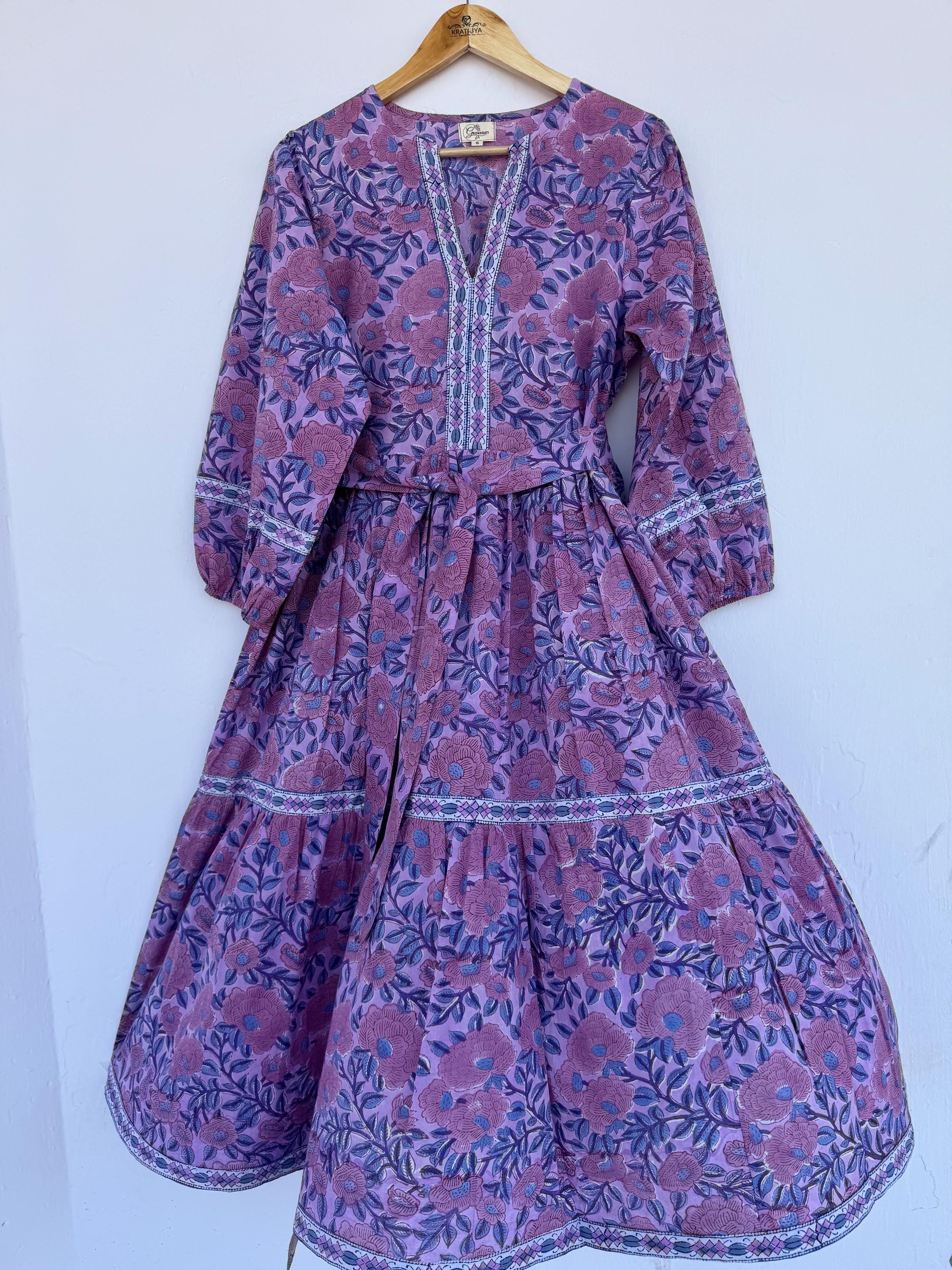 Purple floral maxi dress