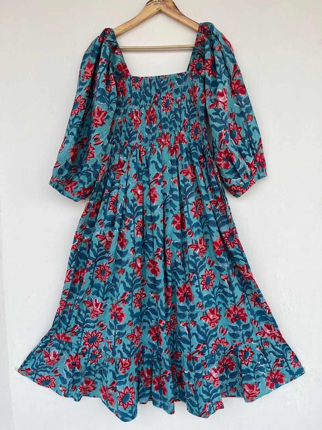 SQUARE NECK MAXI DRESS PEONY main image 0