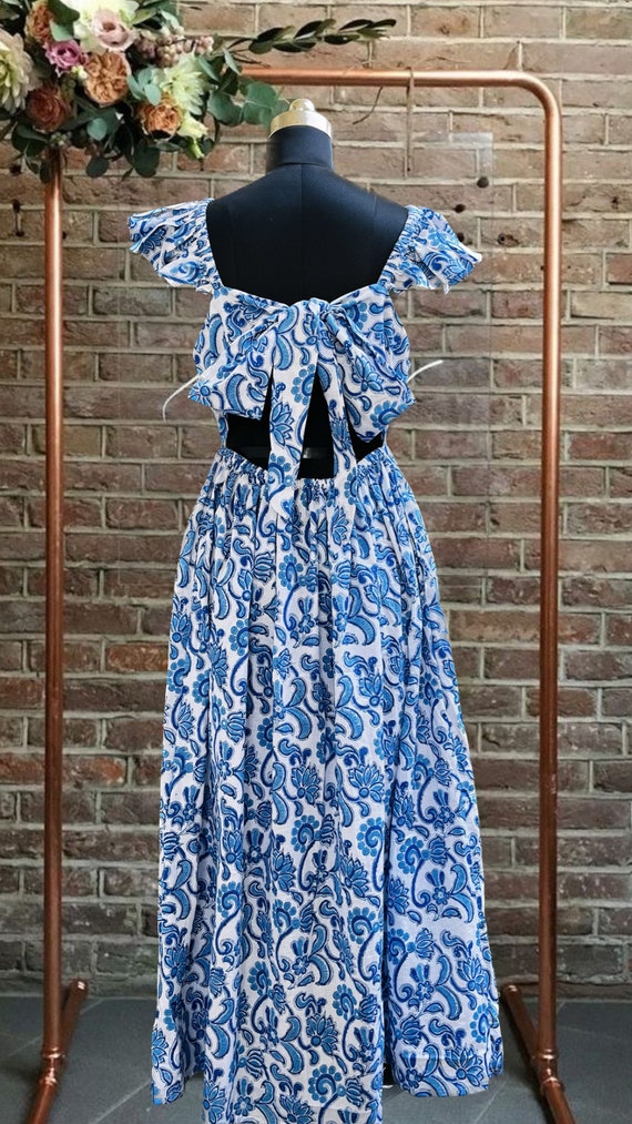 Hand Block Printed Dress | Floral Dresses | Unique Back Design Dress | Customised Dresses - Etsy Hand Block Printed Dress | Floral Dresses | Unique Back Design Dress | Customised Dresses - Etsy