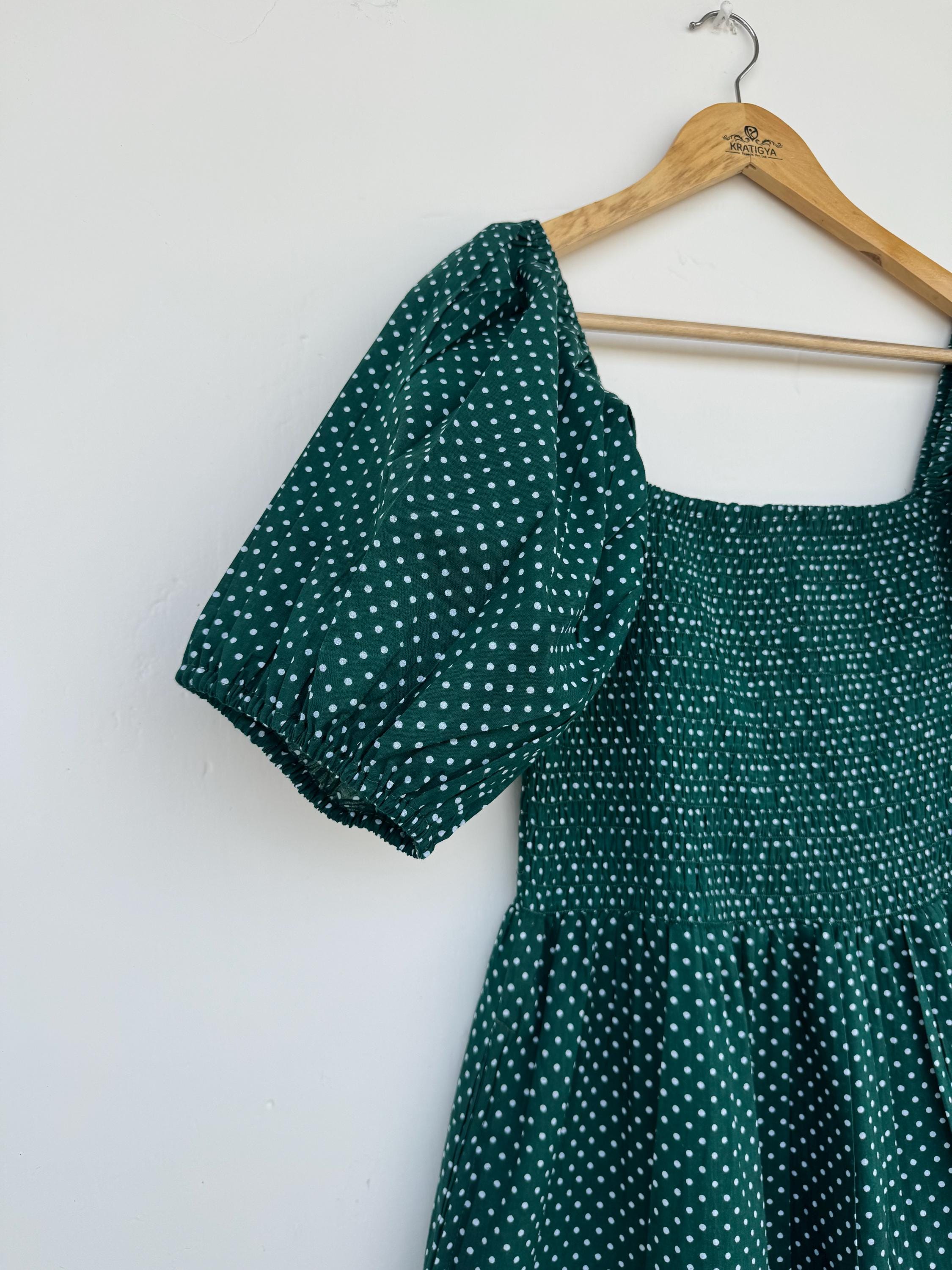 Vintage Green Polka Dot Dress