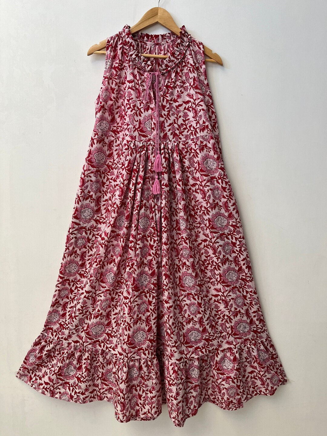 Unique Color Block Stitching Print Backless Slim Fit Maxi Dress