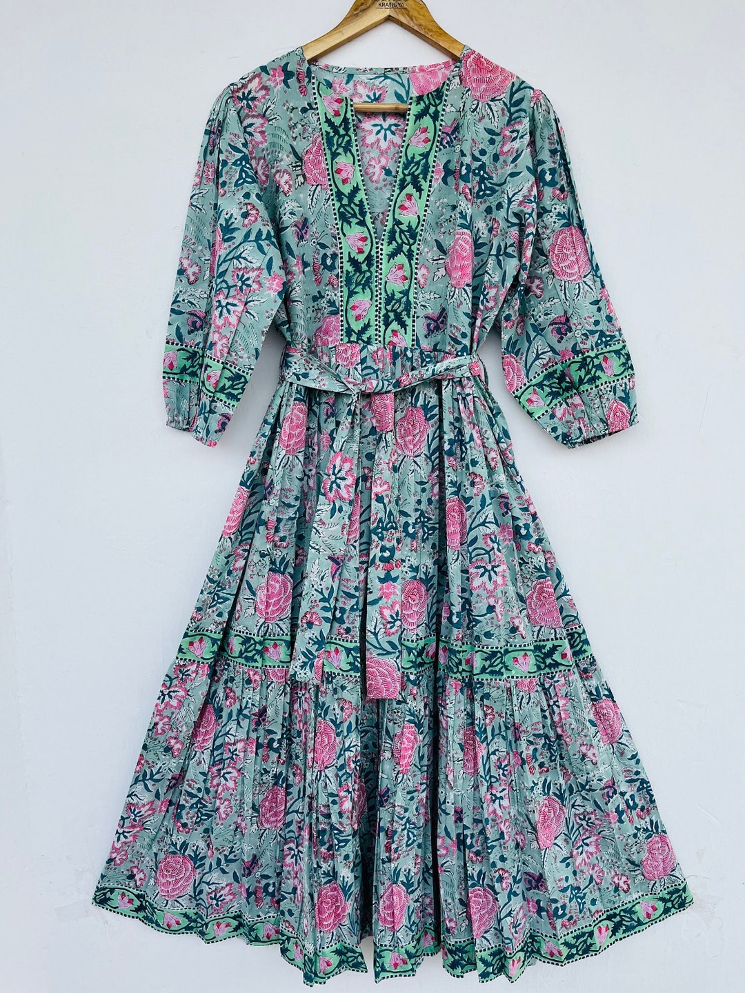 Beautiful Floral Maxi Dress | Boho Dress | Cotton Block Print ...