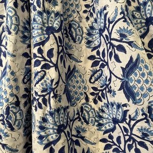 Blue printed maxi hand block print dress smocked maxi dress image 4