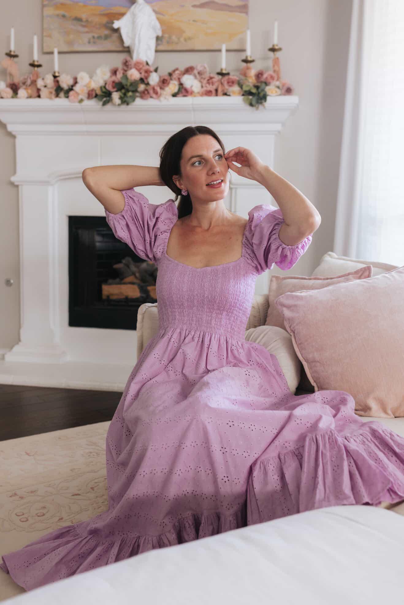 purple eyelet dress These Are The Days S / lavender Its a beautiful choice for showers ClodeEU Women's Crew Neck Sleeveless