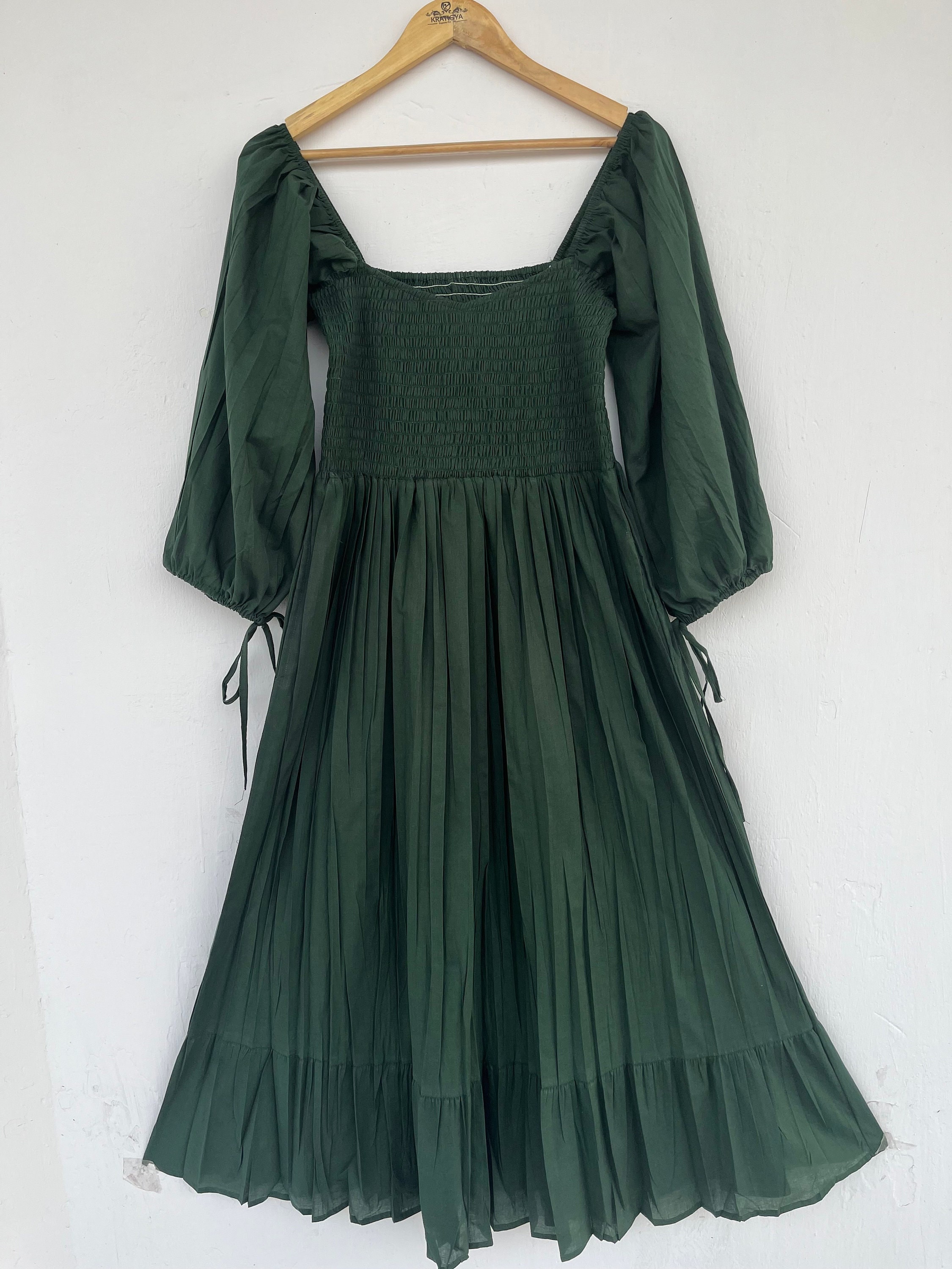 Green Blue Plaid Dress Long Sleeve - Etsy Canada