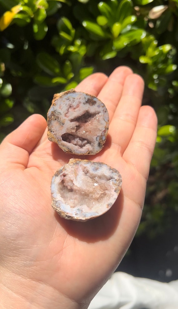 Rare Laguna Agate Geode Pair From Mexico