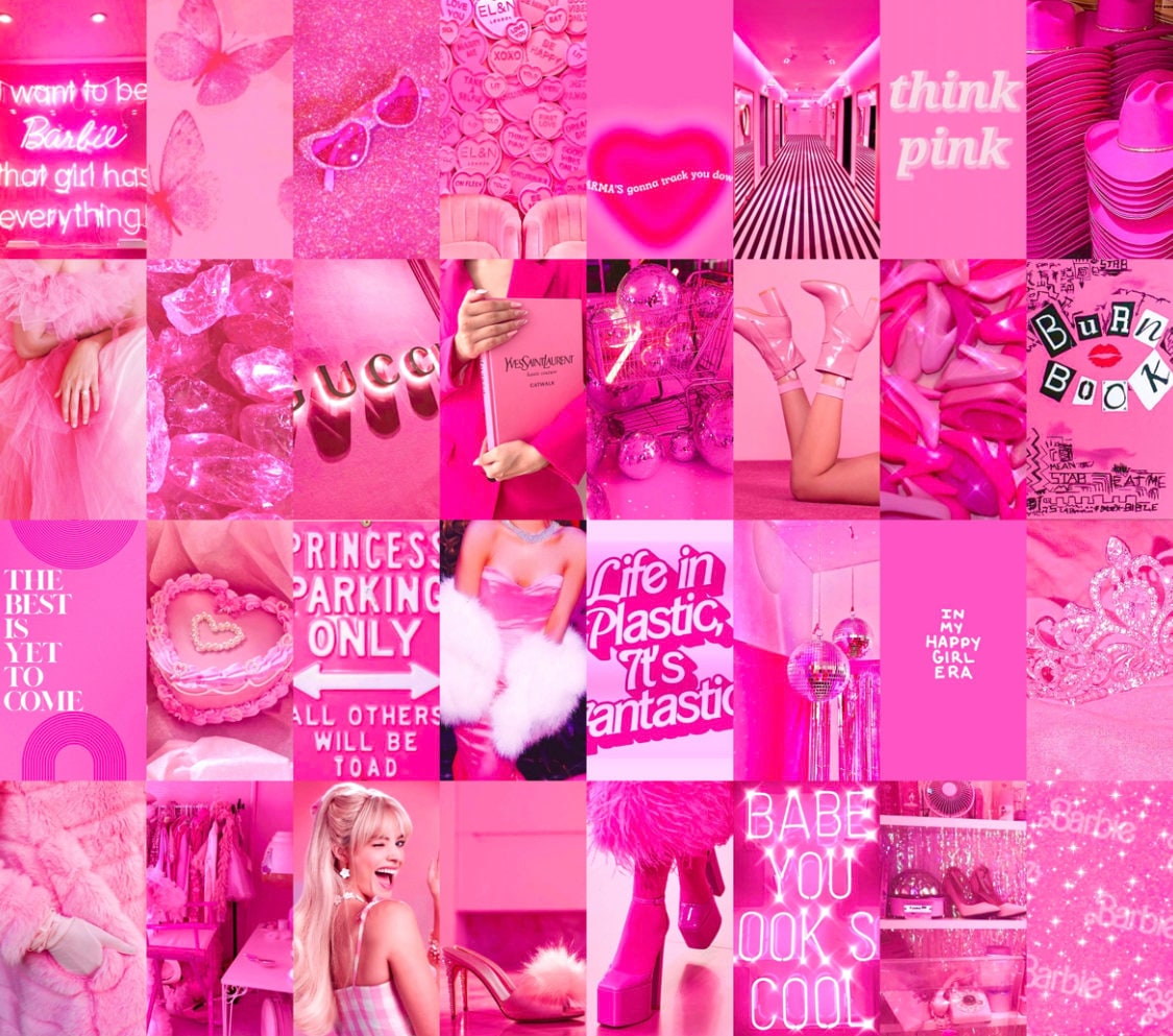 HOT PINK Girl Aesthetic Collage  Poster for Sale by reannyn