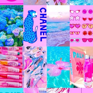 100pc Pinkblue Preppy Aesthetic Collage INSTANT DOWNLOAD - Etsy