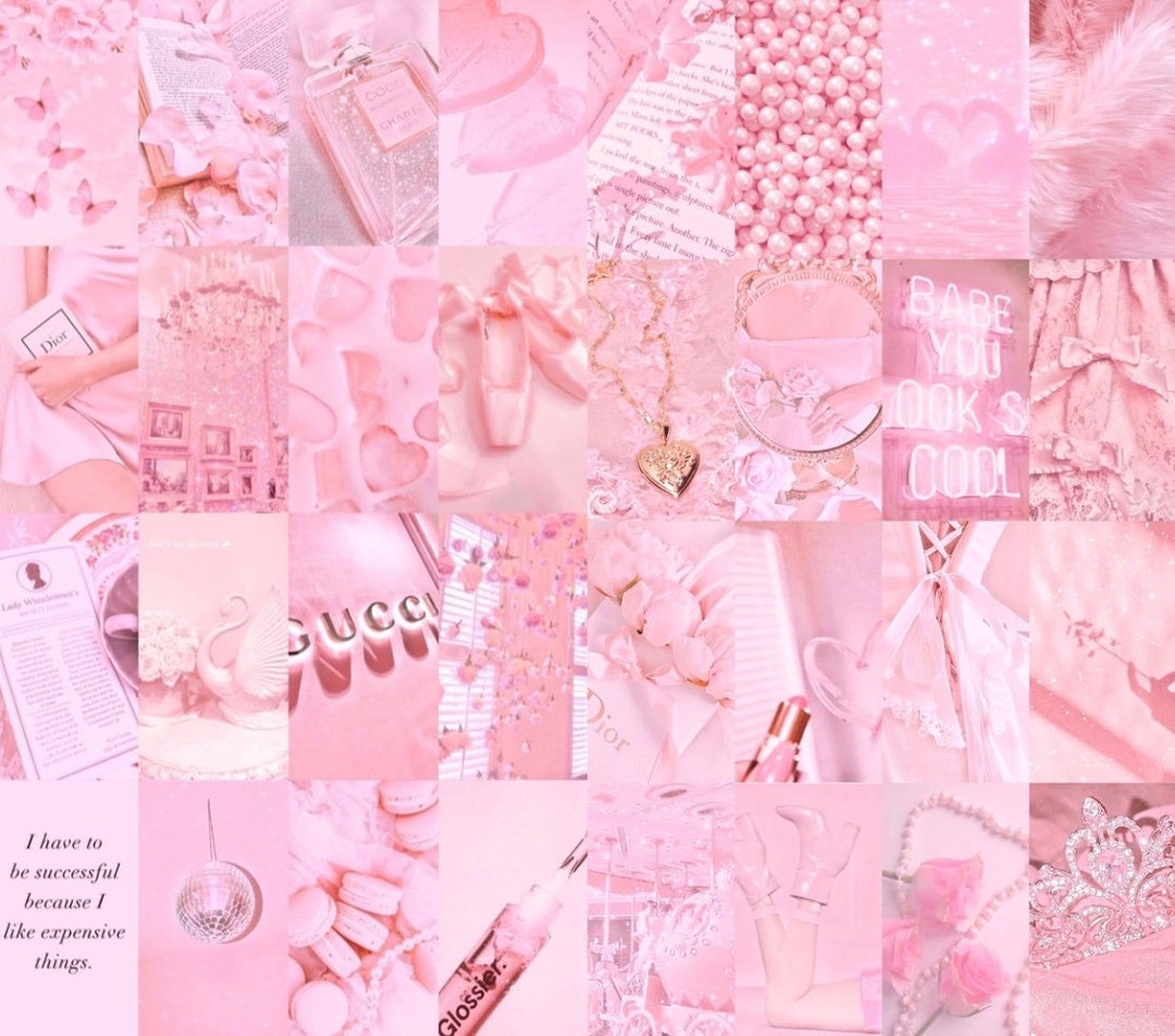 100pc Dreamy Preppy Pink Aesthetic Photo Collage (Download Now) - Etsy