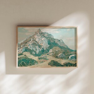 San Luis Obispo Bishops Peak Madonna Mountain Seven sisters Central Coast Spring Vintage Antique Oil painting Printable Wall Art SLO valley Green Spring hills central coast arroyo grande Atascadero cal poly los osos morro bay Cambria pines rock climb
