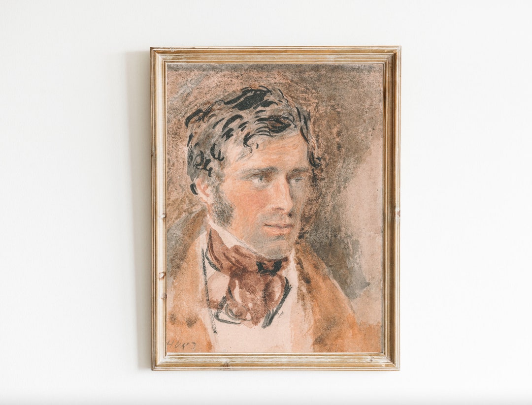 Vintage English Gentleman Portrait, Watercolor Nobleman Art (digital ...
