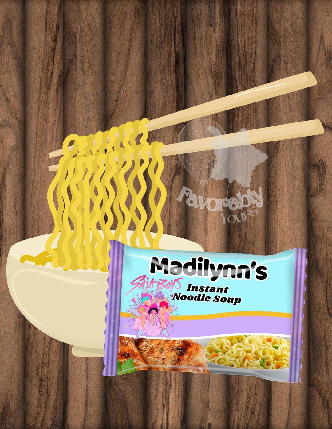 Editable Ramen Noodle Wrapper - Instant Party Download-kpop - Etsy Canada