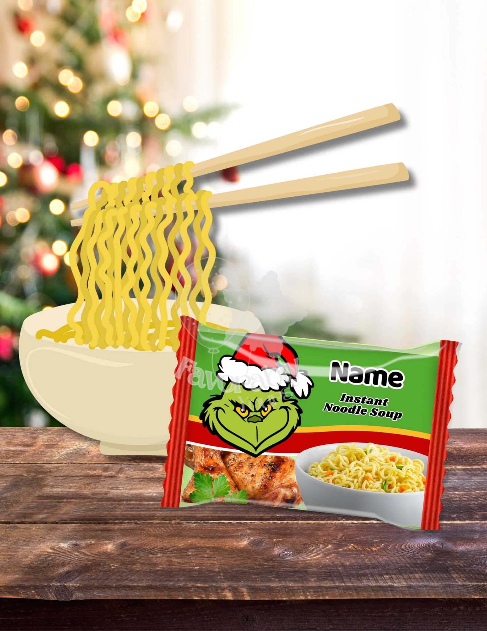 Editable Noodle Wrapper - Instant Party Download- Christmas - Etsy