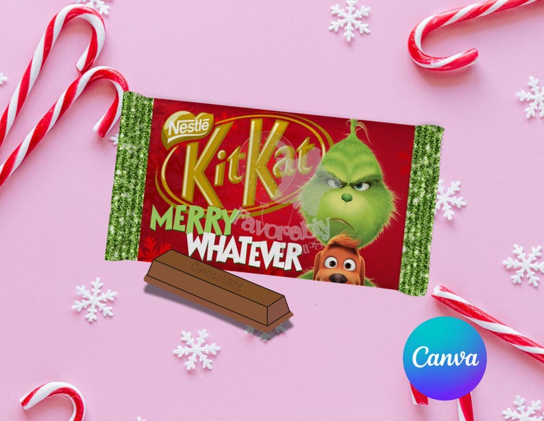 Editable Kitkat Wrapper - Instant Download for Any Theme- Christmas - Etsy