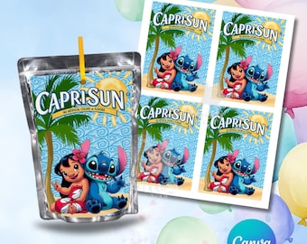 Editable Capri Sun Label - Instant Download for Any Theme- Ohana birthday