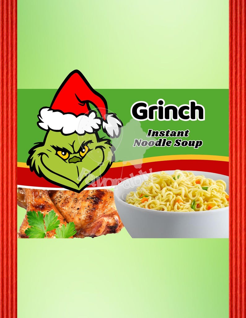 Editable Noodle Wrapper - Instant Party Download- Christmas - Etsy
