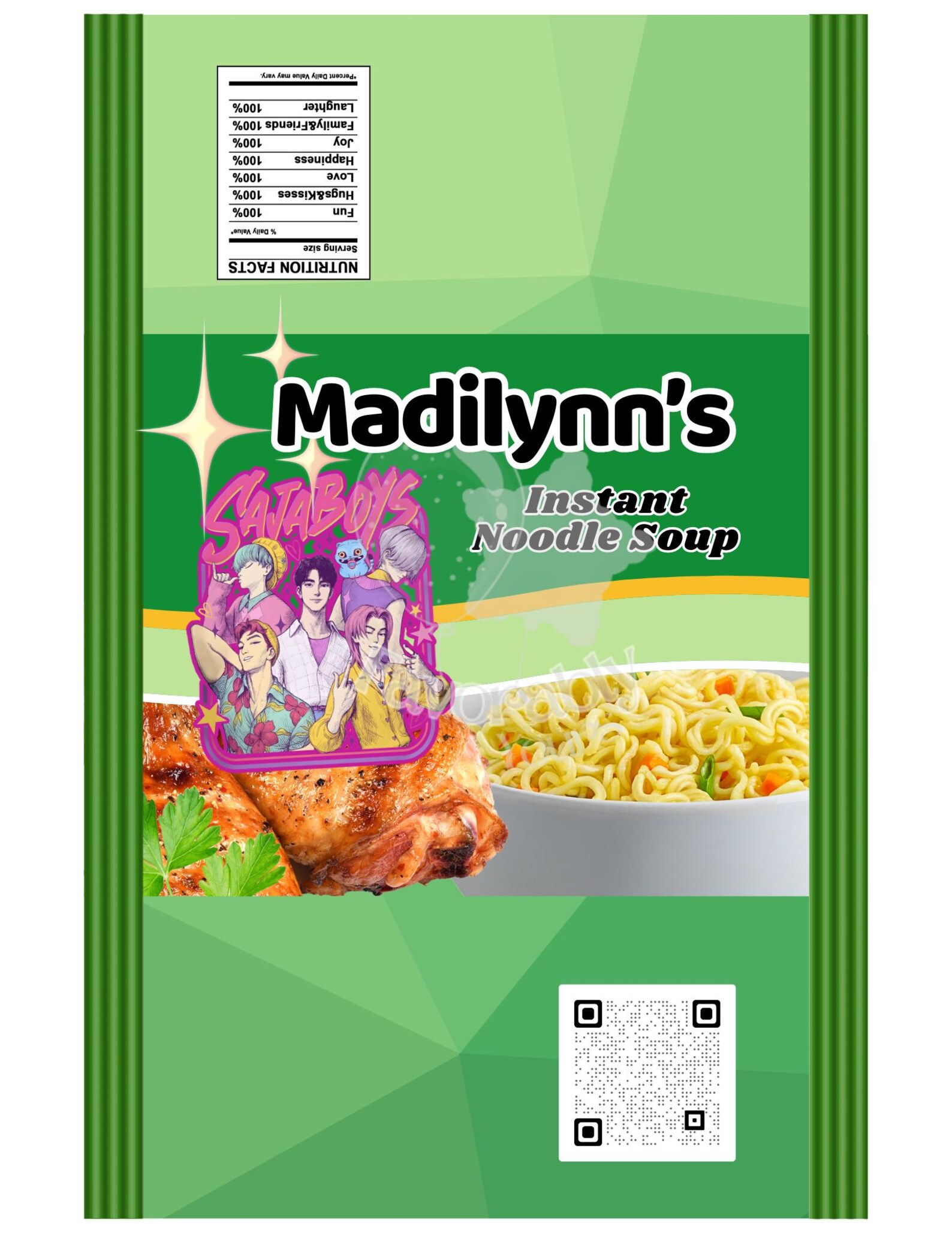 Editable Ramen Noodle Wrapper - Instant Party Download-kpop - Etsy