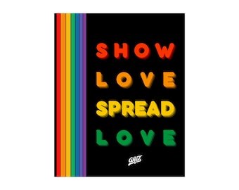 Póster de arcoíris inspirado en GRiZ, muestra amor, difunde amor, impresión mate