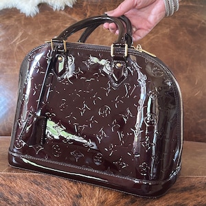 Louis Vuitton Patent Leather Embossed Logo XL Messenger Bag