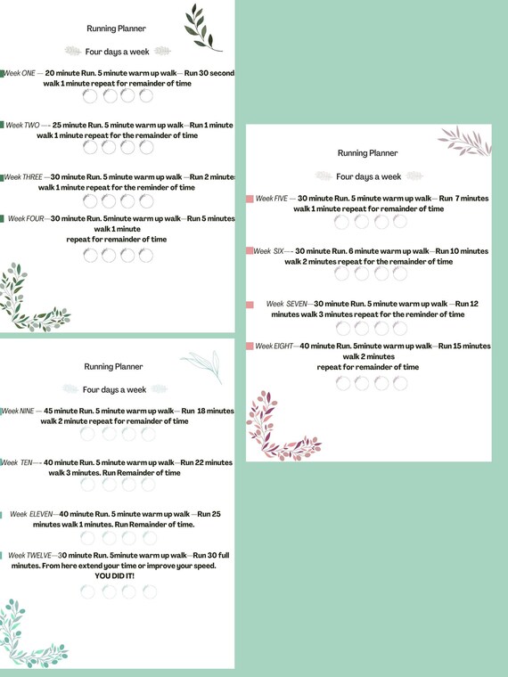 Running Planner Printable Digital Download Beginner Running - Etsy