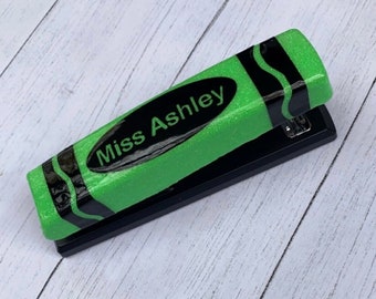 Crayon stapler |  Teacher Gifts |  Personalized Stapler  |  Crayon Office Supplies Teacher Office Supplies