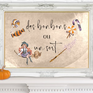 French classroom poster, &quot;Des bonbons ou un sort II,&quot; Digital Download