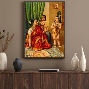 Yasoda and Krishna&#39;s Cosmic Encounter Poster
