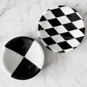 Marble Decorative Checkered Tray, Marble Plate, Small Bowl, Home Decor, Storage Trays for Fruit Perfume Jewelry, Serving Tray