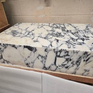 Calacatta Viola Marble Plinth: Coffee Table Side Table, Handmade image 8