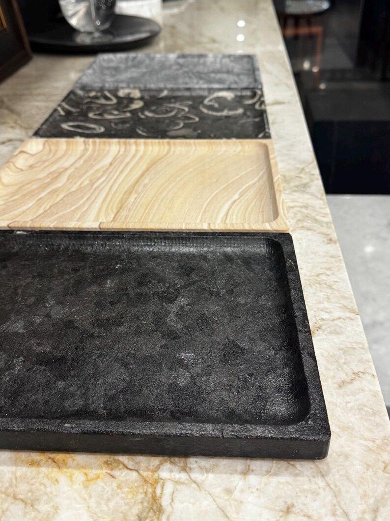 Tray Color/texture Natural Stone Tray – Handcrafted Stone Vanity Decor (limited Edition ...