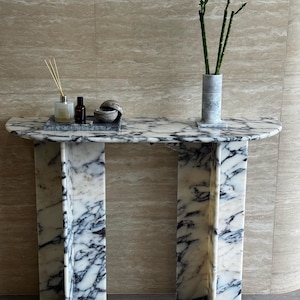 Calacatta Viola Marble Console Table: Luxury Entryway Accent, 45”