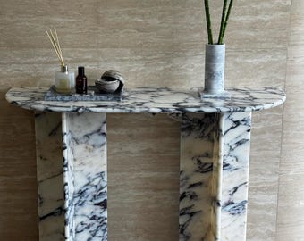 Calacatta Viola Marble Console Table: Luxury Entryway Accent, 45”