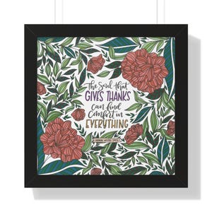 Inspirational Christian Wall Art Print, Faith-Based Decor, Colorful Scripture Art, Modern Faith Decor, Faith Gift, The soul that gives thank