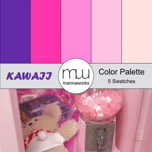 Kawaii Brand Color Palette – HEX Codes for Canva, Figma and Procreate | Cute Pastel 5-Color Scheme for Designers & Branding Projects
