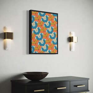 Geometric Wall Art, Sacred Geometry Wall Art, Framed Print, Modern Wall Art, Colorful Design, Mid-Century Modern Art | Tessellation no.3