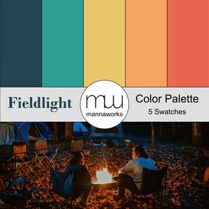 Fieldlight Brand Farbpalette - HEX-Codes für Canva, Figma und Procreate | Herbstnächte 5-Farb Farbschema für Designer & Branding Projekte