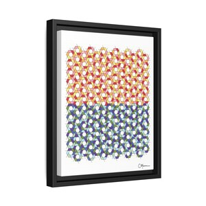 Arte su tela con esagoni geometrici: decorazione murale moderna in stile boho