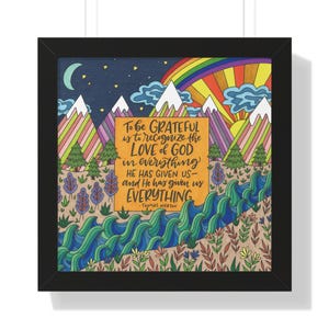 Inspirational Christian Wall Art Print, Faith-Based Decor, Colorful Scripture Art, Modern Faith Decor, Faith Gift, To be grateful Love God